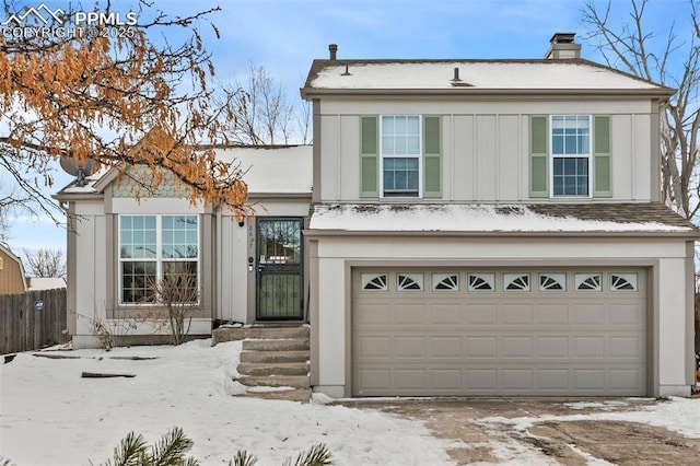 view of front of home with a garage