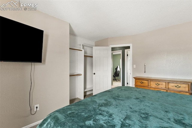 bedroom with a textured ceiling