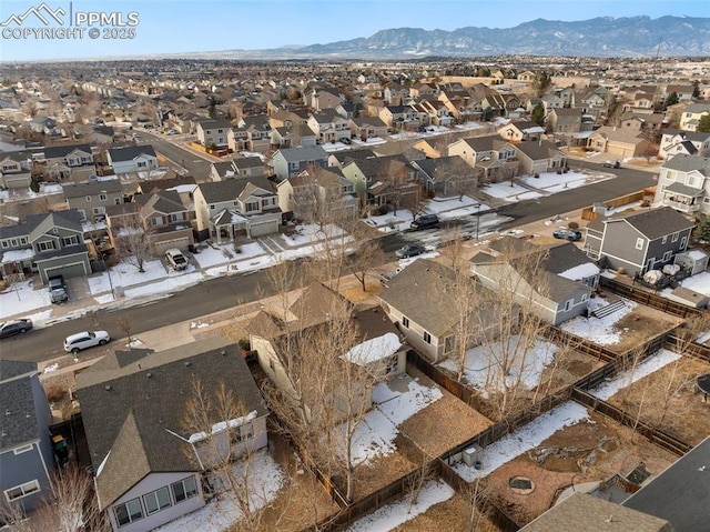 aerial view with a mountain view