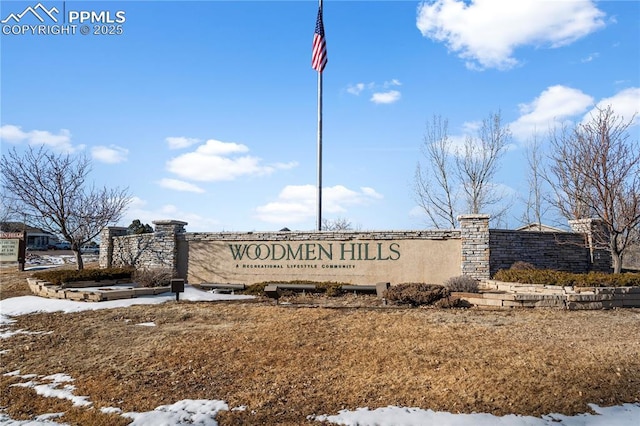 view of community sign