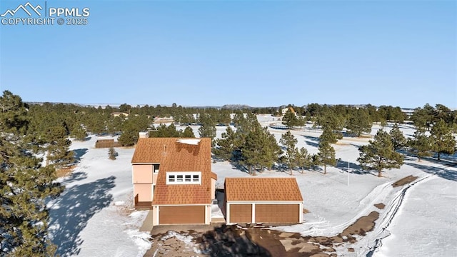 view of snowy aerial view