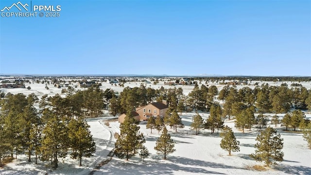 view of snowy aerial view