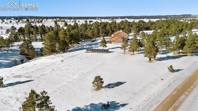 view of snowy aerial view