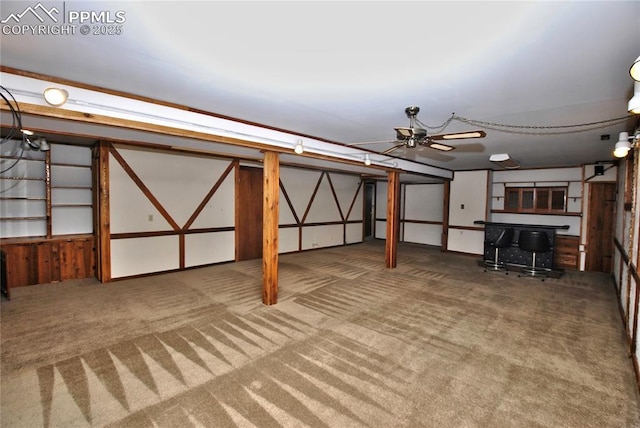 basement featuring carpet floors