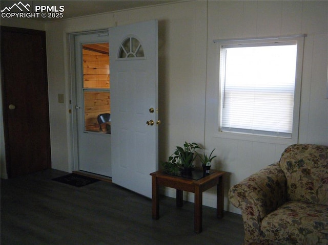 interior space with wood finished floors