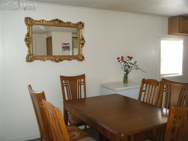 view of dining room