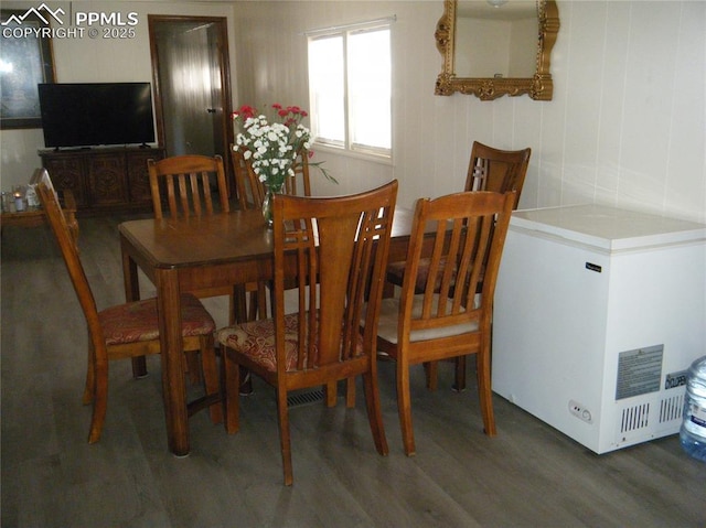 dining area featuring wood finished floors