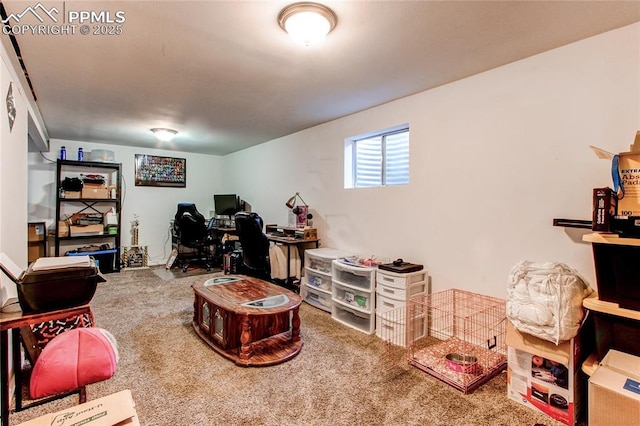 view of carpeted office