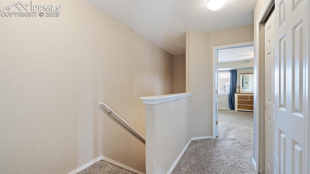 corridor with light colored carpet