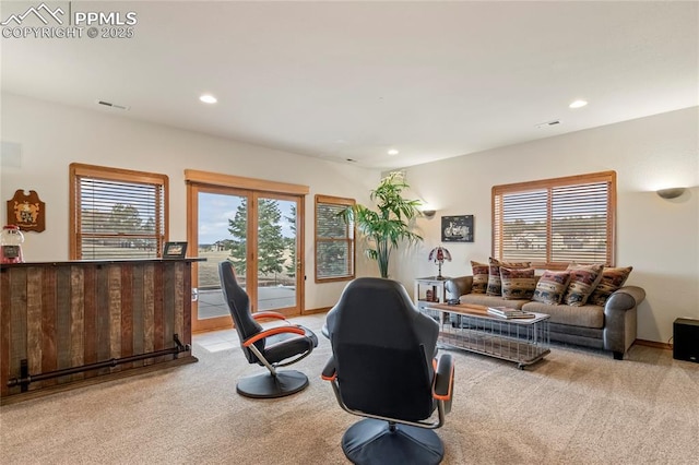 view of carpeted living room