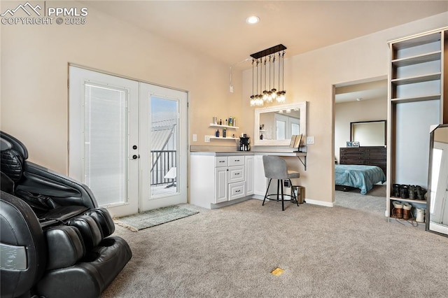 bathroom with french doors