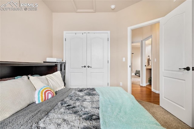 bedroom featuring a closet