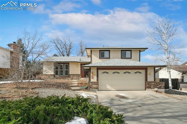 view of split level home