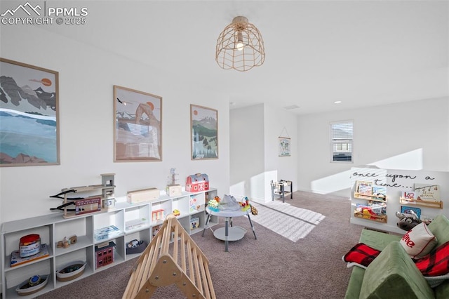 recreation room featuring carpet floors