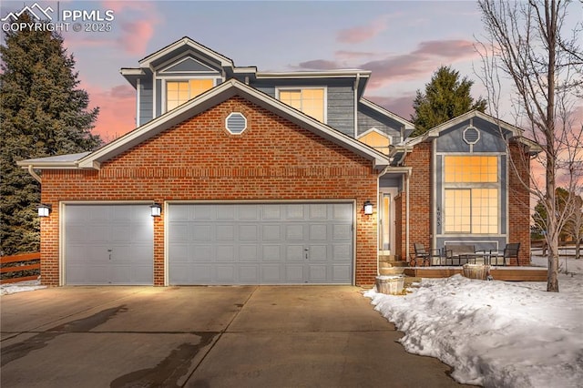 front of property featuring a garage