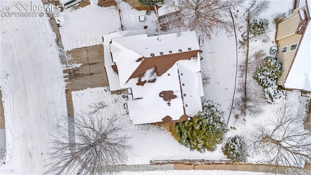 view of snowy aerial view