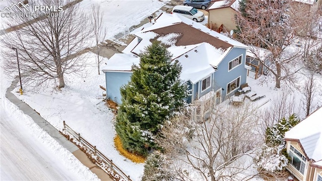 view of snowy aerial view