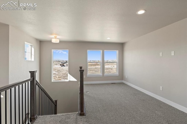 stairway with carpet flooring and a wealth of natural light