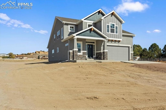 craftsman-style house with a garage