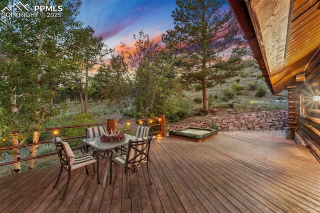 view of deck at dusk