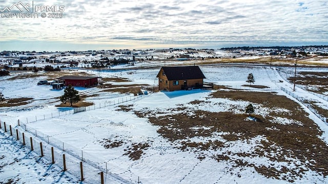 view of snowy aerial view