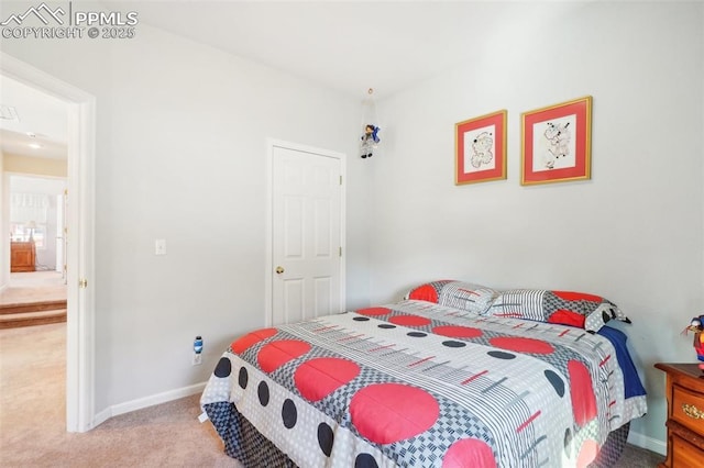 view of carpeted bedroom