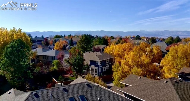 aerial view featuring a mountain view