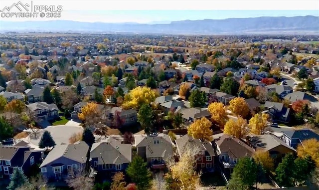 aerial view with a mountain view