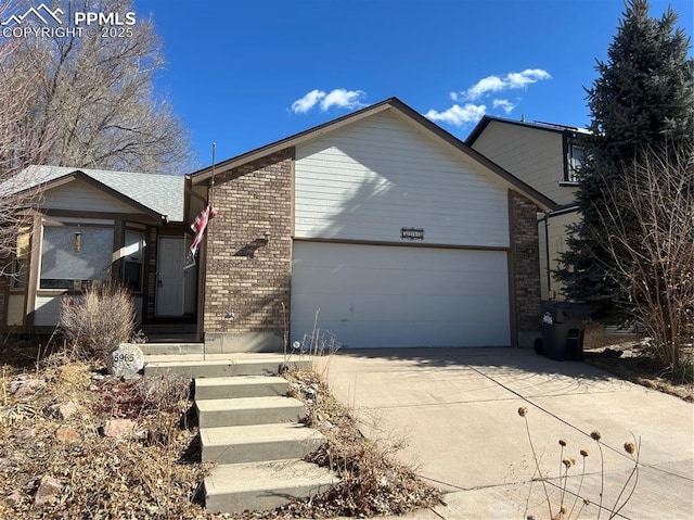 view of front of house with a garage