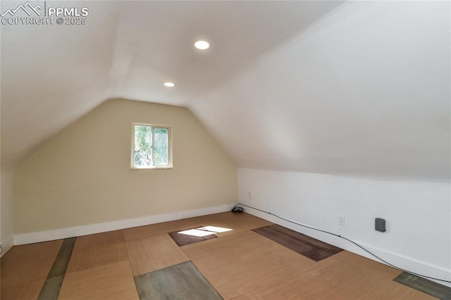 bonus room with lofted ceiling