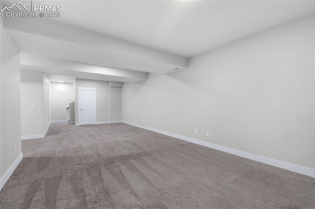 basement with carpet