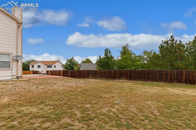 view of yard with a patio