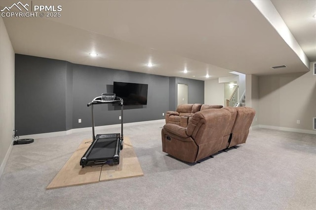 view of carpeted living room