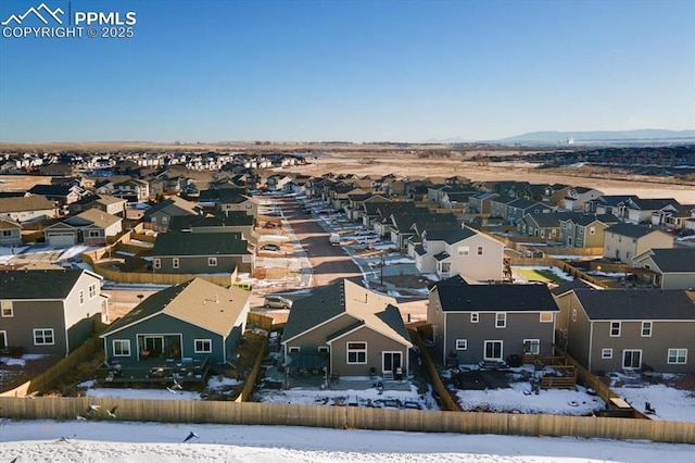 view of snowy aerial view