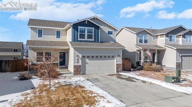 view of front of house featuring a garage