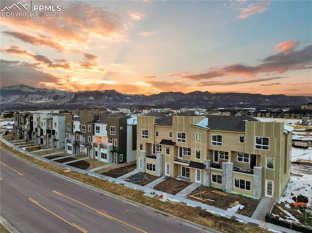 exterior space with a mountain view