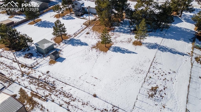 view of snowy aerial view