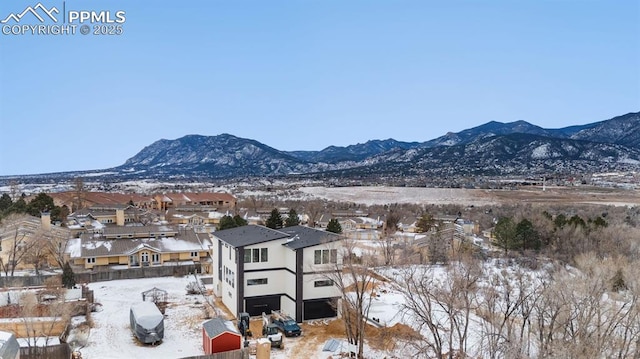 mountain view with a residential view