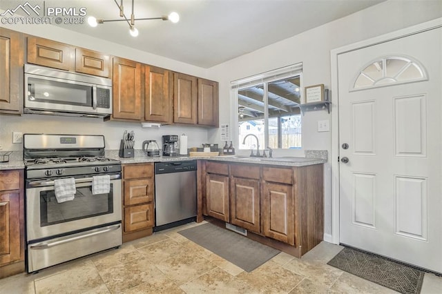 kitchen with sink and stainless steel appliances