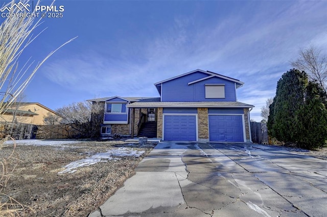 view of front of house with a garage