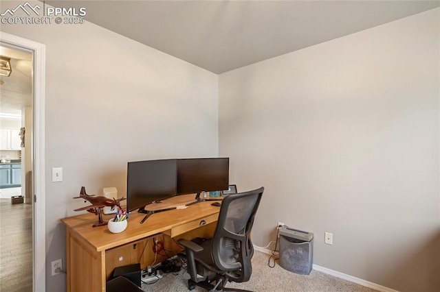 view of carpeted office