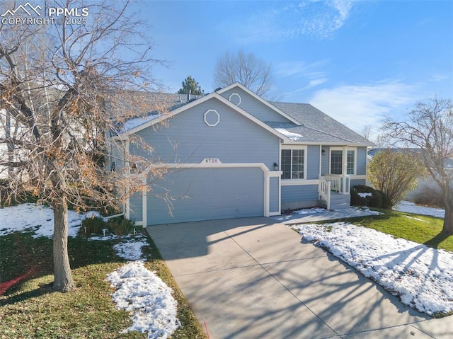 single story home with a garage