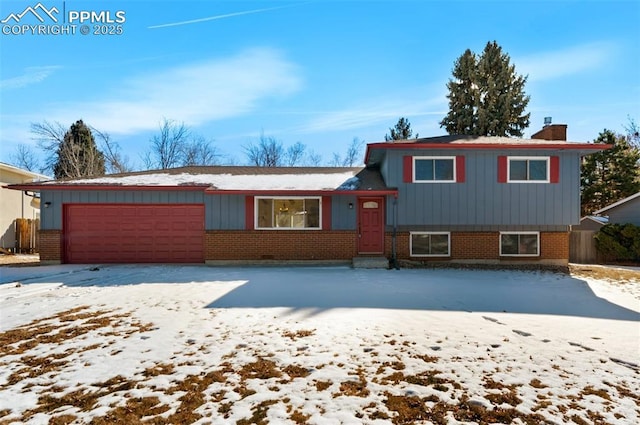 tri-level home featuring a garage