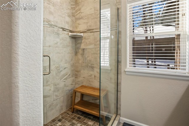 bathroom featuring walk in shower