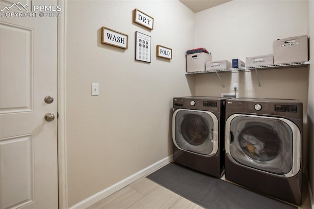 laundry area featuring washer and dryer