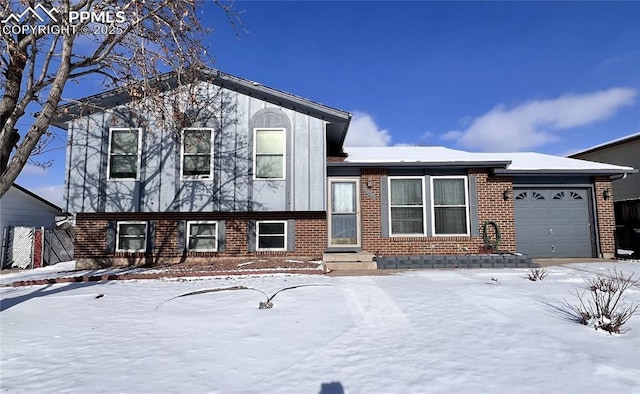 tri-level home featuring a garage