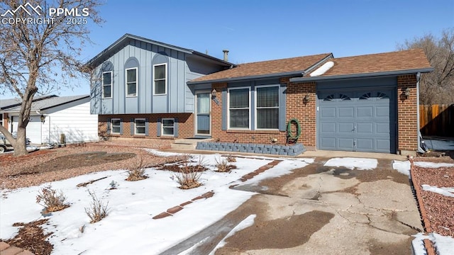 tri-level home with a garage