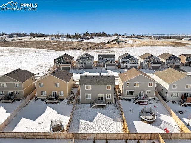 view of snowy aerial view