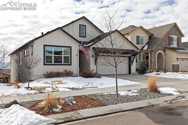 view of front of property with a garage