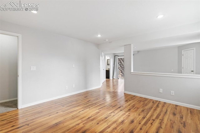 empty room featuring light hardwood / wood-style flooring